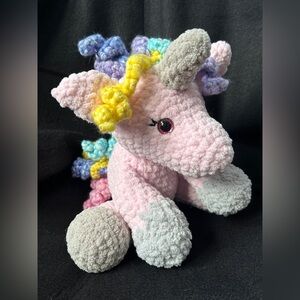 Handmade Crochet Plush Pink Unicorn